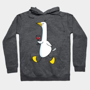 Funny goose with wine Hoodie